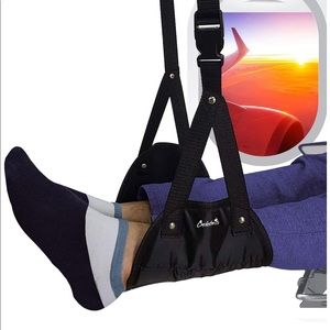 Footrest, eye mask and bag